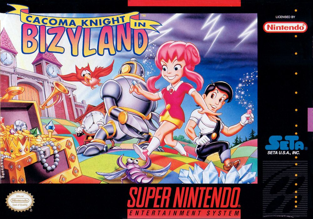 Cacoma Knight in Bizyland box art for Super Nintendo